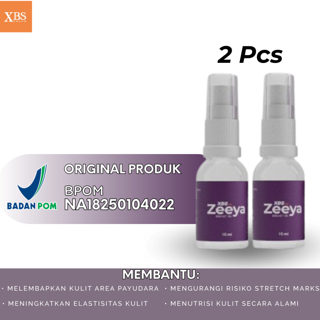 Paket 2 Pcs XBS Cream Zeeya Breast Oil Serum Payudara Membantu Membesarkan dan Mengencangkan BPOM Or