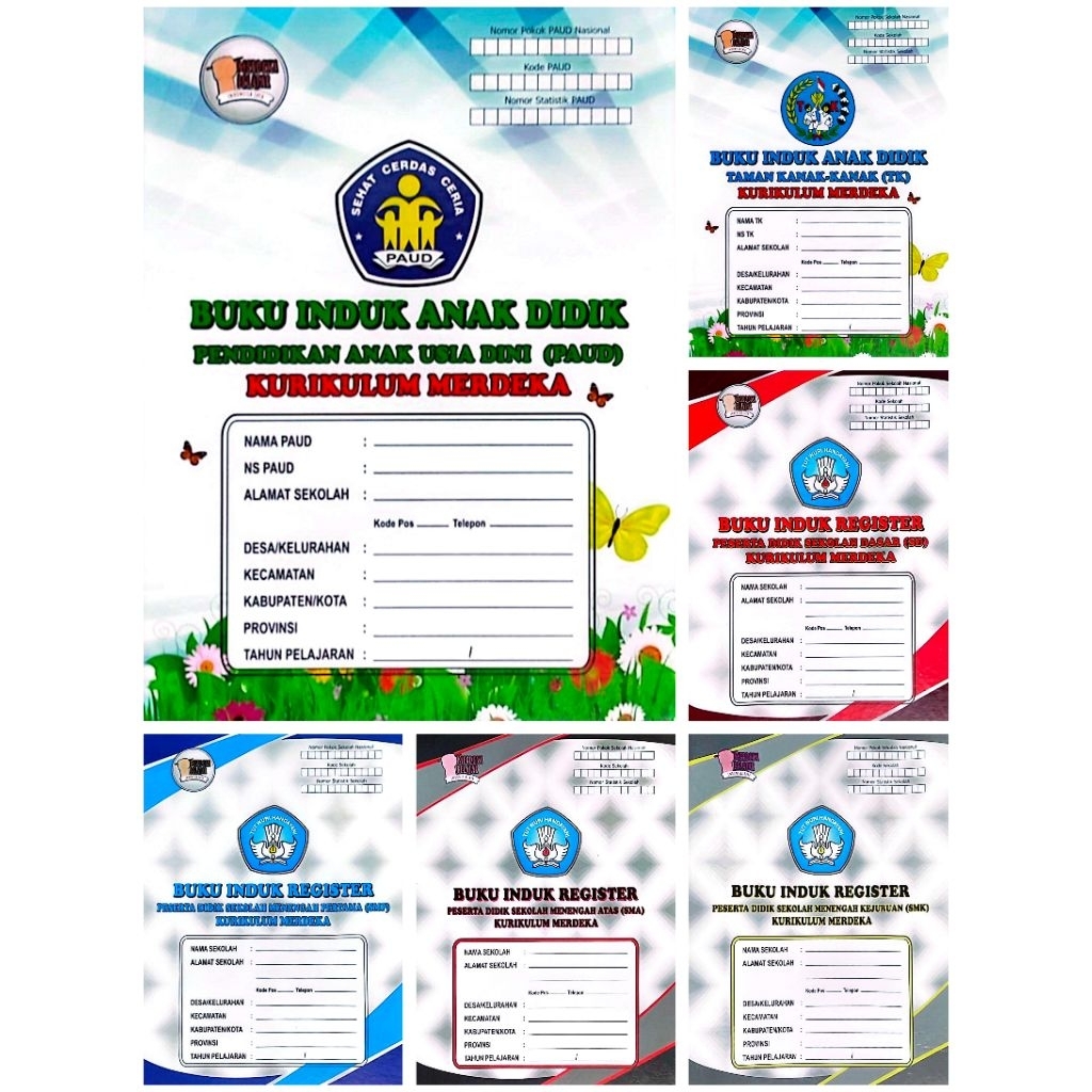 

Buku Induk Register Peserta Didik PAUD, TK, SD, SMP, SMA, SMK Kurikulum Merdeka