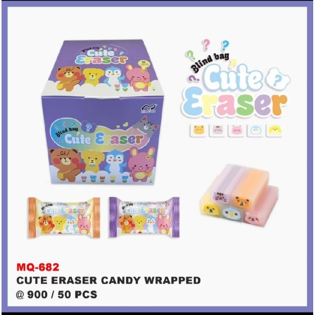 

(50pcs/1box) Hapusan candy wrapper/hapusan pensil/penghapus murah/hapusan lucu