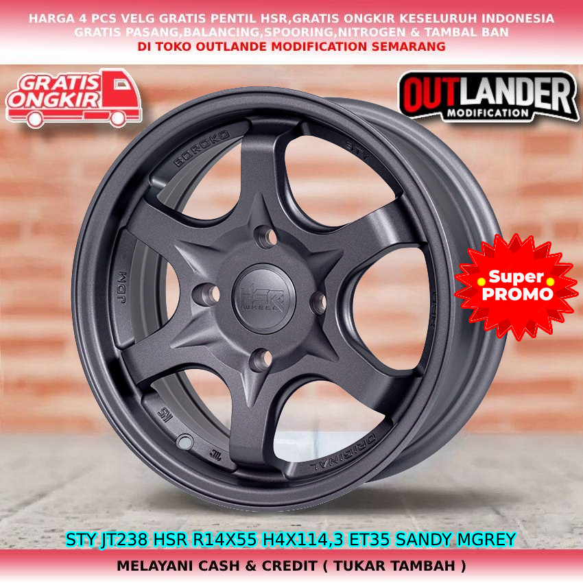 velg racing ring14 lobang 4 untuk mobil Colt Eterna Galant Carry Futura dll hsr sty ring14