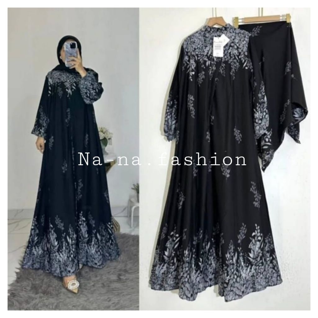 Gamis Set Hijab Rayon Diamond Ori - Gamis Set Hijab Kombinasi - Gamis Set Hijab Rayon Premium