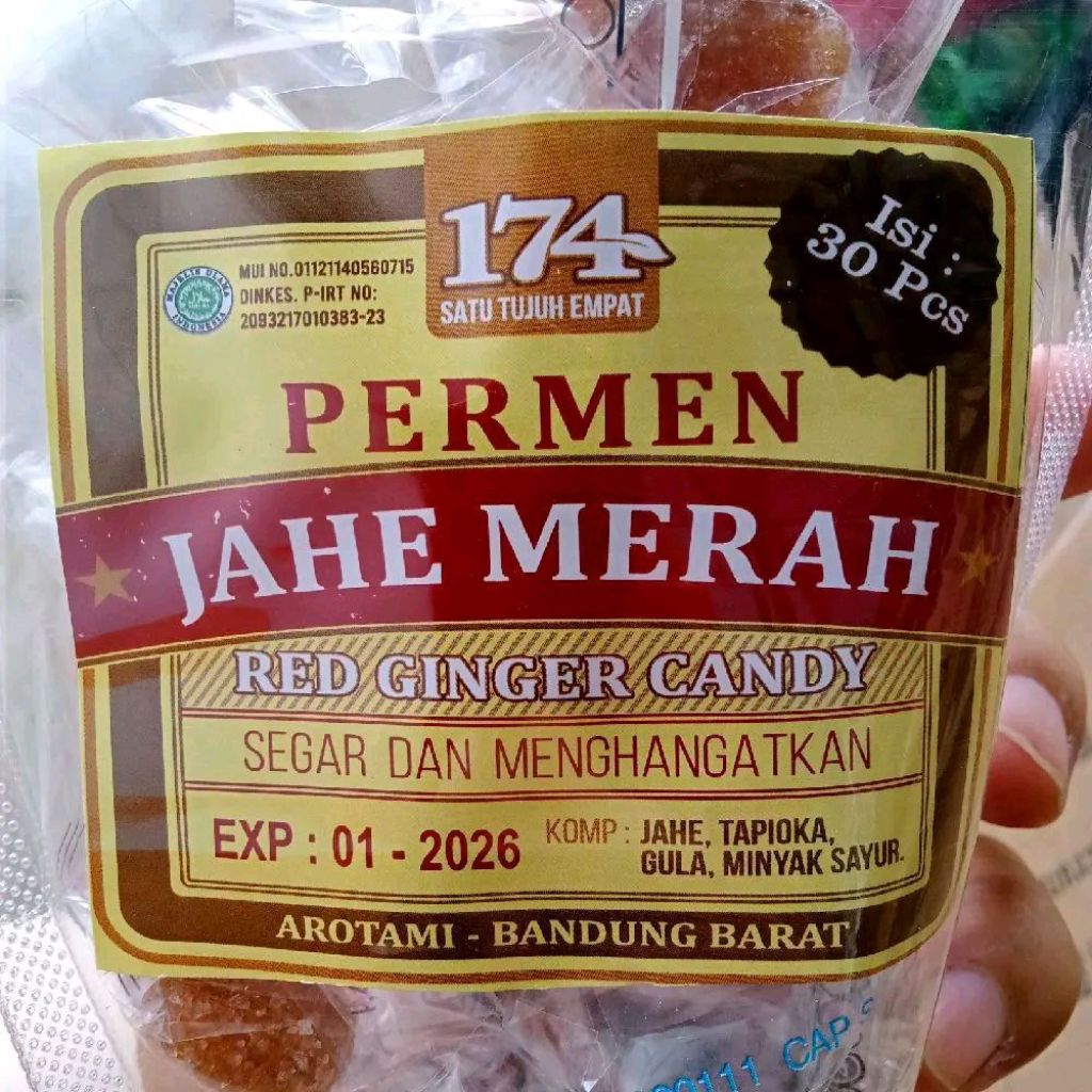 

PERMEN JAHE MERAH SEGAR DAN MENGHANGATKAN 174 SATU TUJUH EMPAT GINGER CANDY Permen jehe