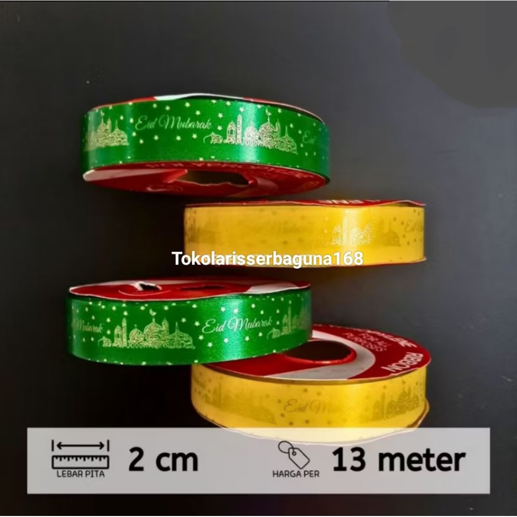 

Pita Kado Jepang motif Lebaran Idul Fitri 3/4 inch - 2 cm pita kado murah