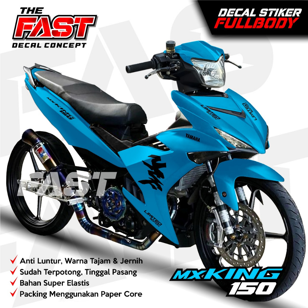 Decal Stiker Mx King Old V1 Full Body Motif Polos Simpel Jepang Striping Variasi Mx King 150 V1 Old