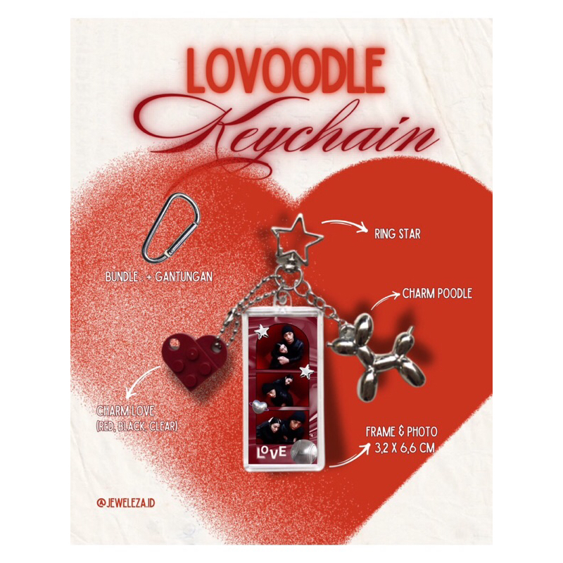 jeweleza.id | Lovoodle Keychain Couple | Gantungan Kunci Foto Custom | Custom Gift | Valentine gift 