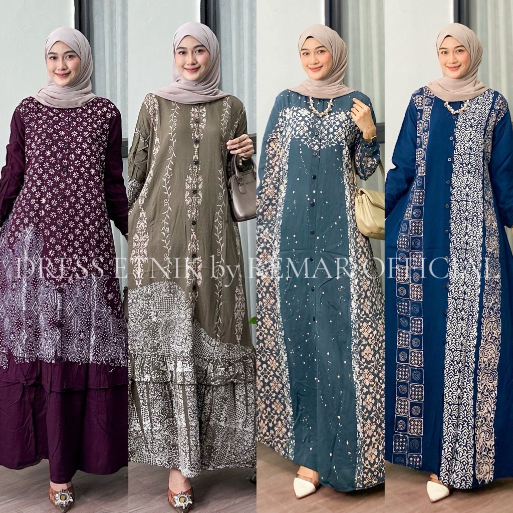 REMAR DRESS - Gamis Twill Ori Terbaru Asli Batik Pekalongan Full kancing