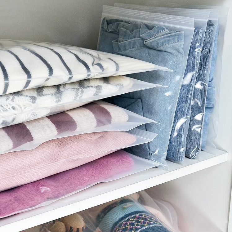 Plastik Packing Baju Eceran [ 10 Lembar ] - Plastik Bening Tebal - Plastik Ziplock Pengunci