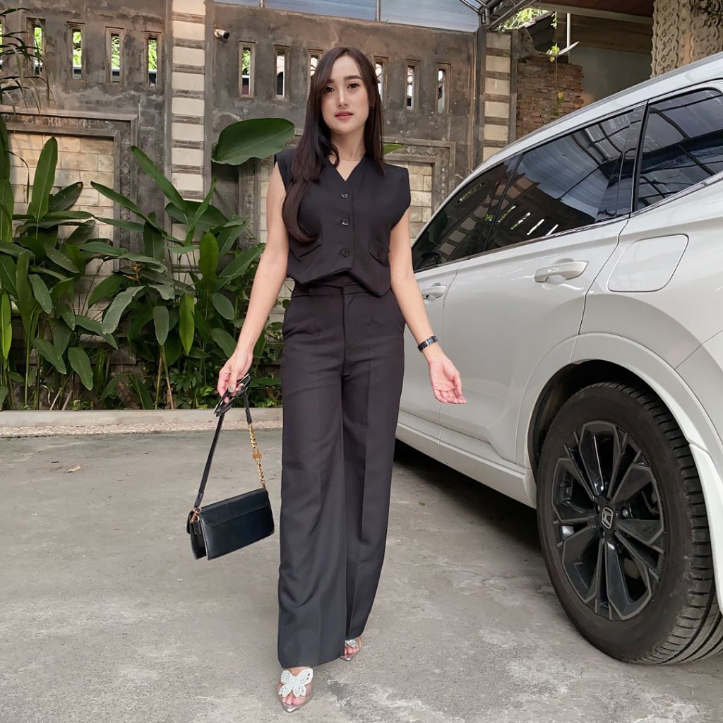 One Set Vest Termurah/ Setelan Rompi Model Terbaru/One Set Wanita Kekinian
