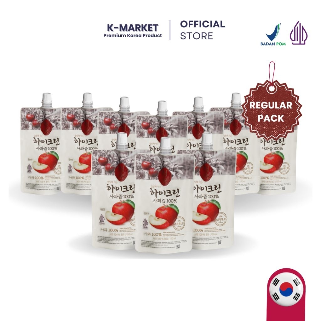 

HICLEAN Apple Korea Juice 100% isi 10 Pouch - Jus Apel Asli Pouch Kemasan Korea