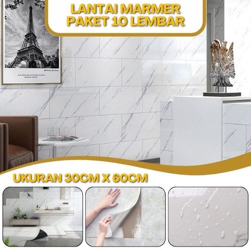 Stiker Dinding Wallpaper Welpeper Vinyl Ubin Lantai Sticker Motif Granit Keramik Marmer Anti Air