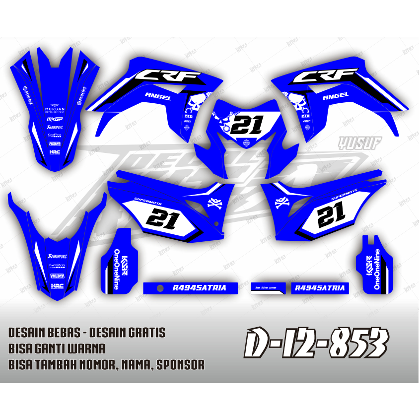 Stiker CRF 150L decal setiker CRF 150L stiker motor warna biru