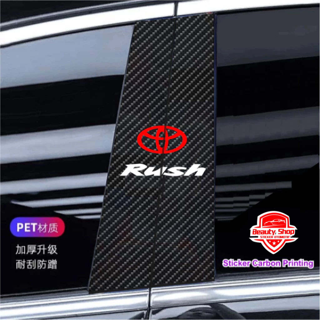 Toyota Rush Stiker Pilar karbon 3D Stiker Variasi Mobil Toyota Rush