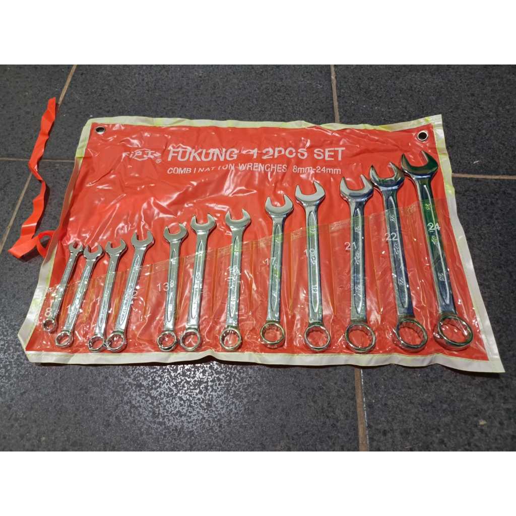 ORIGINAL Kunci Ring Pas Fukung 12pcs 8-24mm / Kunci Ring Pas Fukung Set