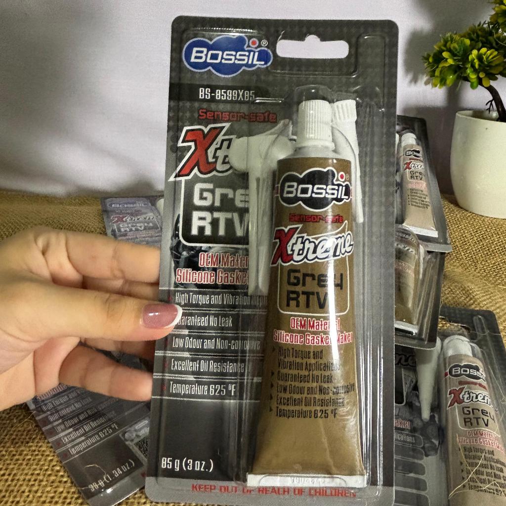 BOSSIL – (38Gr, 85gr )LEM BOSSIL XTREME GREY RTV KUAT TAHAN PANAS UNTUK MESIN DAN GASKET 38 GRAM 85 GRAM