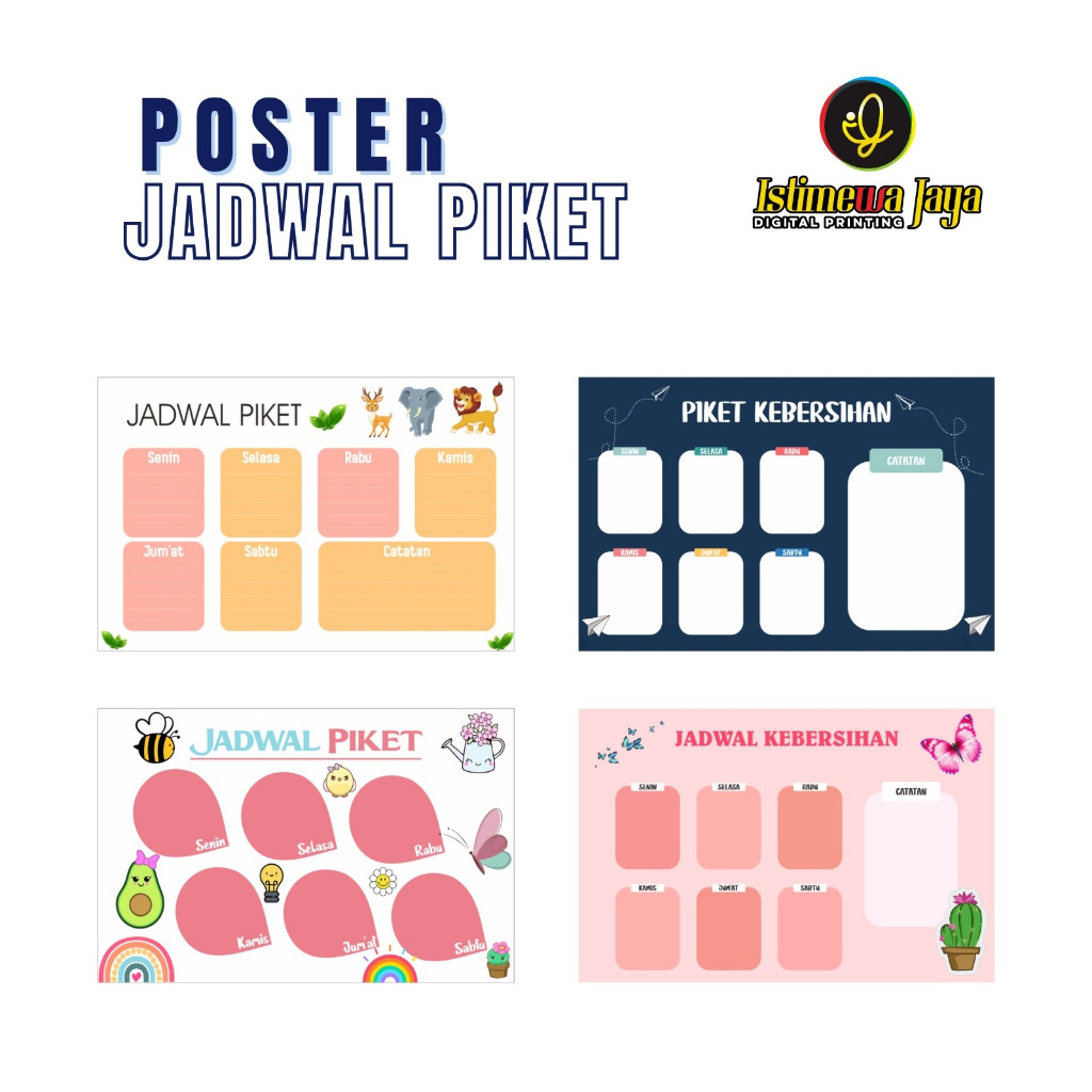 

ISTIMEWA DIGITAL PRINTING - Poster Jadwal Piket Custom