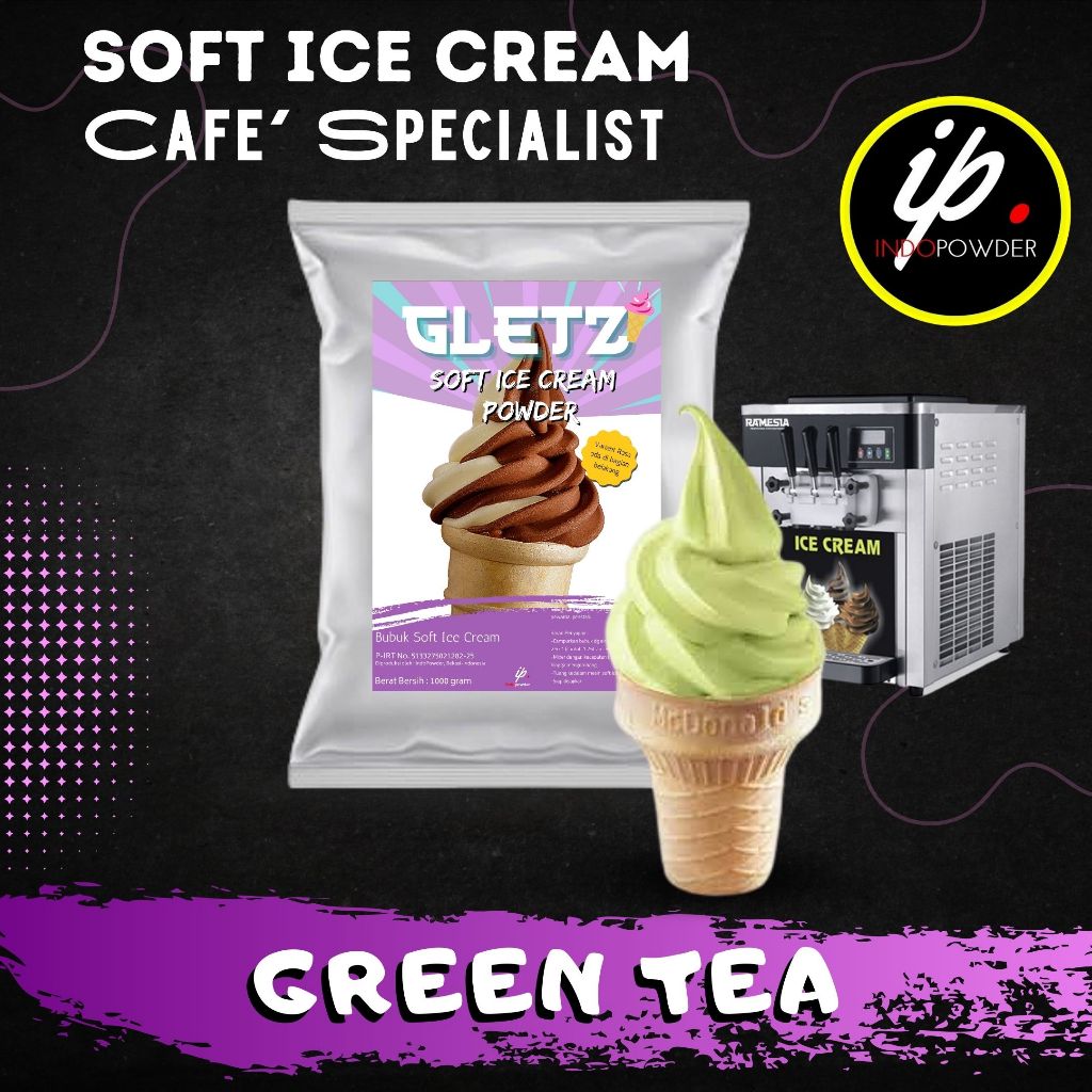 

IP Jakarta - Bubuk SOFT ICE CREAM rasa GREEN TEA 1Kg I Serbuk Es Krim Cone Untuk Café dan Waralaba