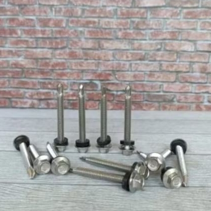 sekrup roofing stainless/baut bajaringan stainless sus 304 12X50