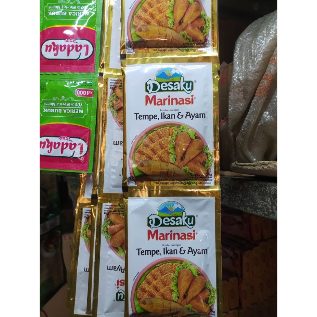 

DESAKU marinasi tempe,ikan&ayam 12,5g renceng (12pcs)