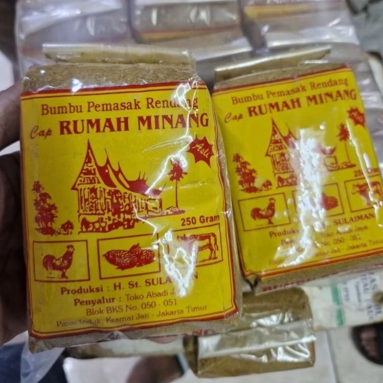 

BUMBU PEMASAK RENDANG RUMAH MINANG,BUMBU RENDANG CAP RUMAH MINANG