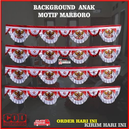 Bendera Background Merah Putih Semi Abutay Marboro Bendera Dekorasi Bendera Rumbay 10 Gelombang