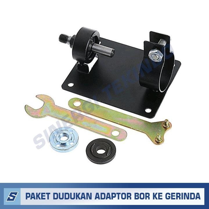 Adaptor Bor Ke Gerinda Stand Holder Bor Tangan Gerinda Meja Circular - Paket Lengkap