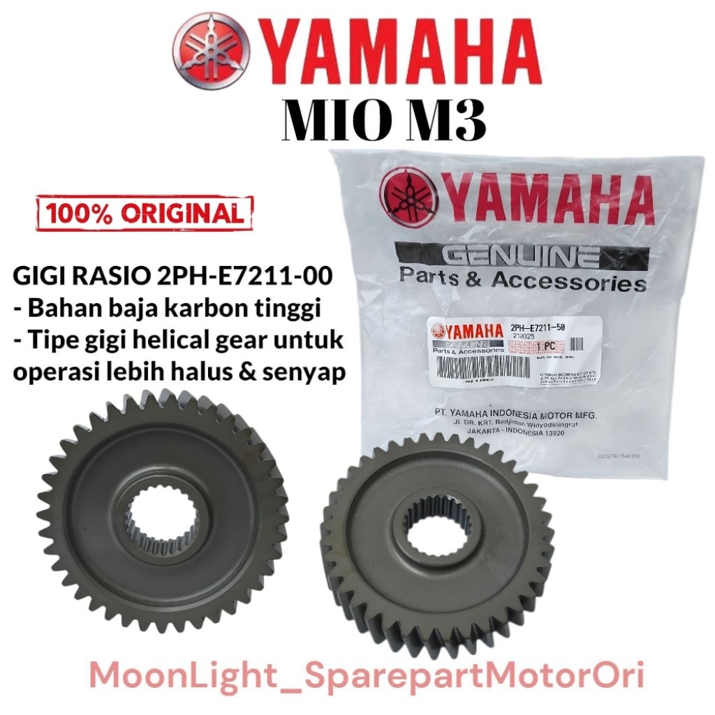 GIGI GEAR RASIO BELAKANG 2PH MIO M3 S Z SOUL GT 125 ORIGINAL ORI ASLI YAMAHA YGP 2PH-E7211-50