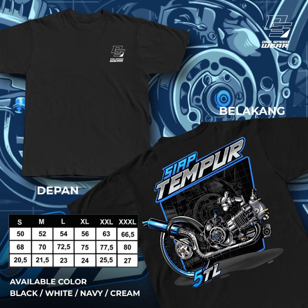Kaos Racing 5TL Mio Racing Siap Tempur Baju Distro Motor Matic Yamaha Tshirt Otomotif 02