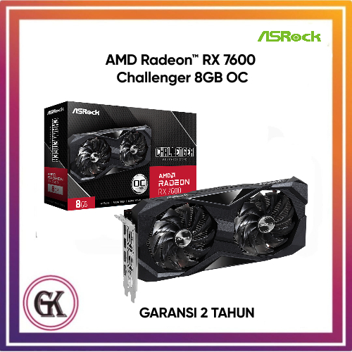 Vga Asrock AMD Radeon RX 7600 Challenger 8GB GDDR6 - RX7600