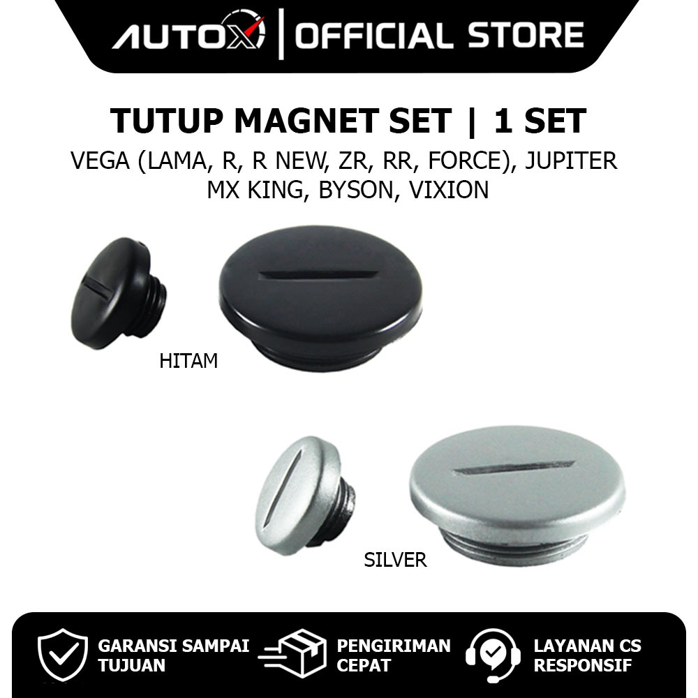 Tutup Magnet Set Hitam Vega R New ZR RR & Force FI & Jupiter MX 125 / 150 Old New Z 110cc Lama Burha