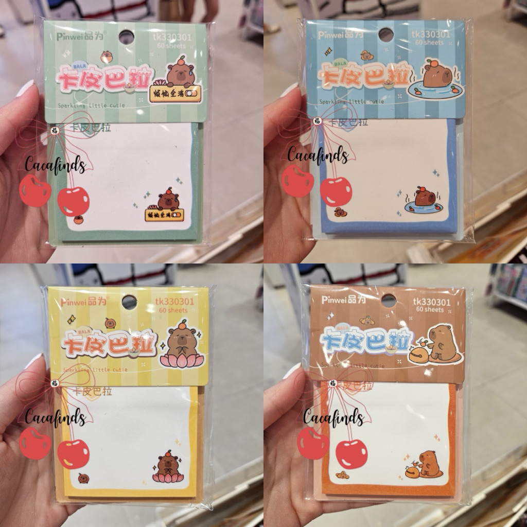 

MINISO x Capybara‼️Sticky Notes / Memopad Capybara Collection (isi 60 lembar)