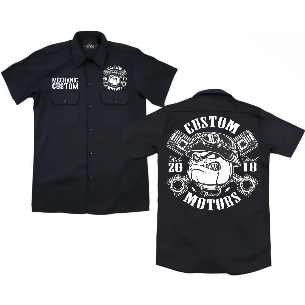 sreg Workshirt Custom Motor Detroit Kemeja Kerja PDH