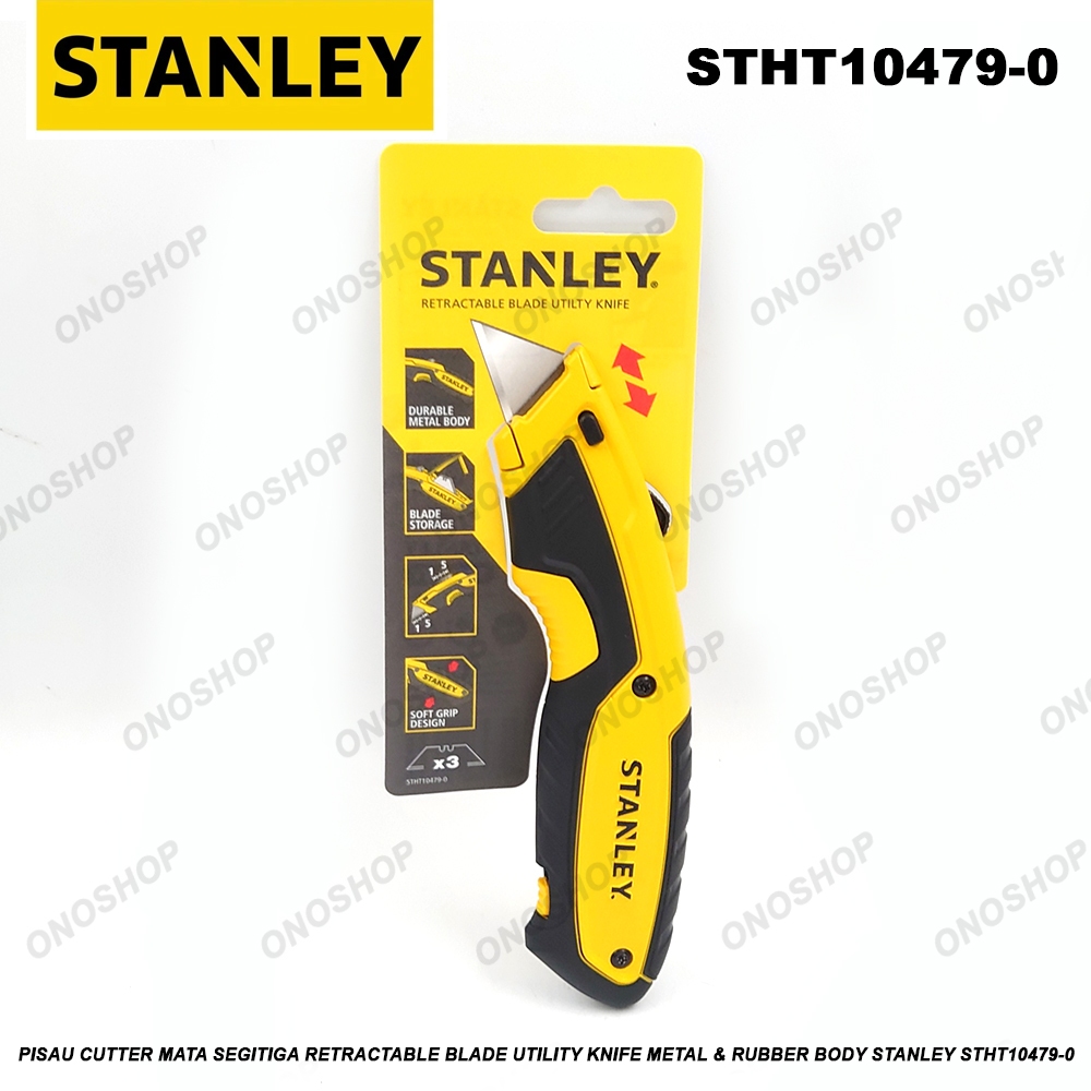 

Pisau Cutter Mata Segitiga Retractable Blade Utility Knife Metal & Rubber Body Stanley STHT10479-0