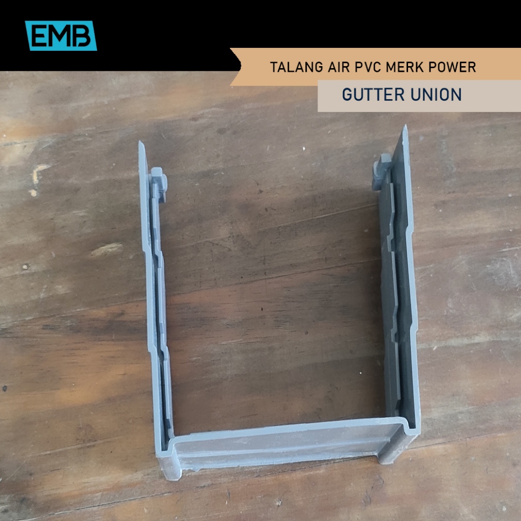 Sambungan Talang Air Kotak PVC MERK POWER / Sok Talang 140 MM / Sambungan Talang Abu Abu 140 MM