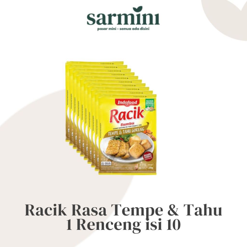 

Racik Bumbu Indofood Rasa Tempe Dan Tahu Goreng 20g 1 Renceng isi 10