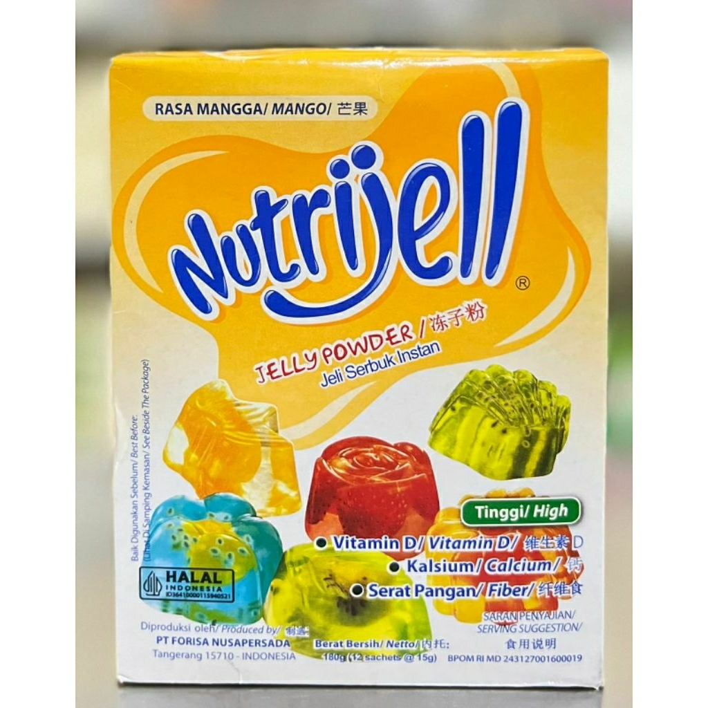 

Nutrijell Mangga / Mango 15gr 1 Box isi 12pcs ( Jeli / Jelly Bubuk, Jelly Powder , Bubuk Jelly Instan )