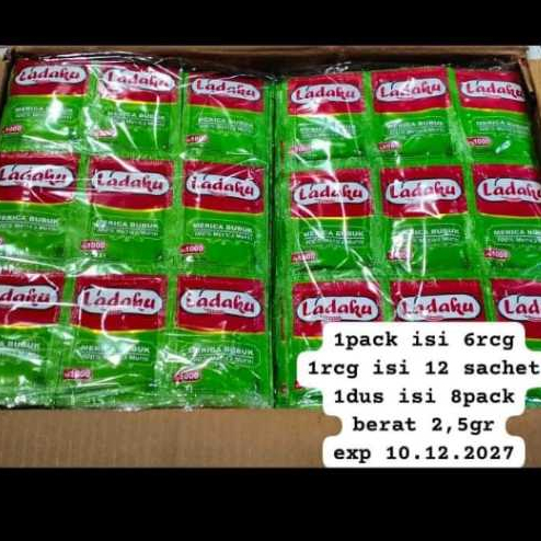

Ladaku Pack isi 6 × 12 sachet - Merica Bubuk Murni - Lada Putih 72 sachet (6 renteng @ 12 sachet)