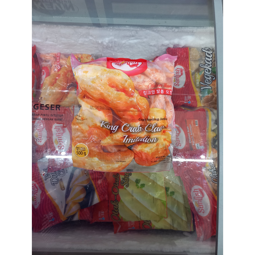 

Frozenfood SUNFISH King Crab Claw Imitation/Capit Kepiting Jumbo 500gr