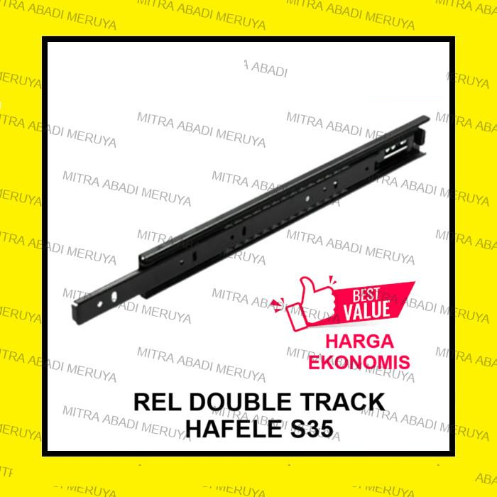 Rel Laci HAFELE S35 - 25 30 35 40 45 50 55 cm Double Track Full Extension Dobel Ball Bearing