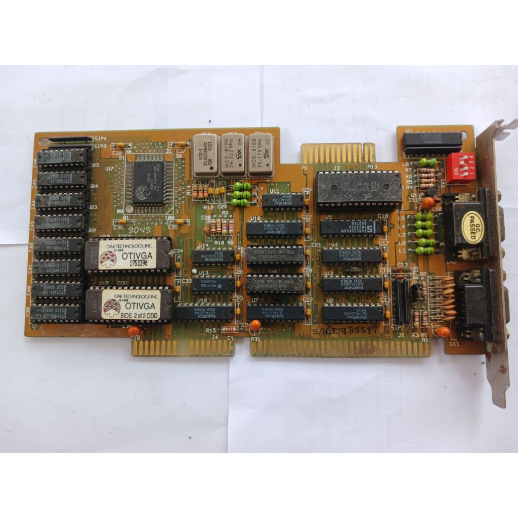 pcb board ISA VGA jadul full IC card mati bahan