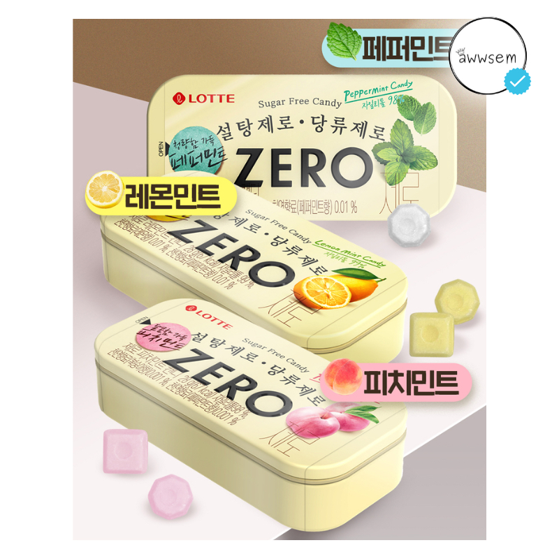 

Lotte Zero Candy Peppermint Peach Lemon Original Korea