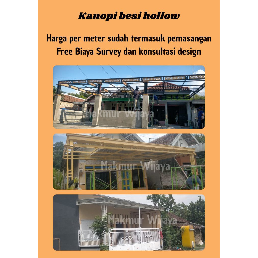 Kanopi besi hollow