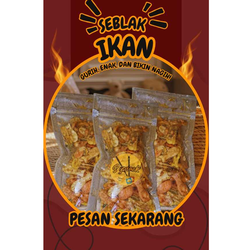

[ BISA COD ] KERUPUK SEBLAK IKAN JADUL PEDAS GURIH 50 GRAM Camilan jadul