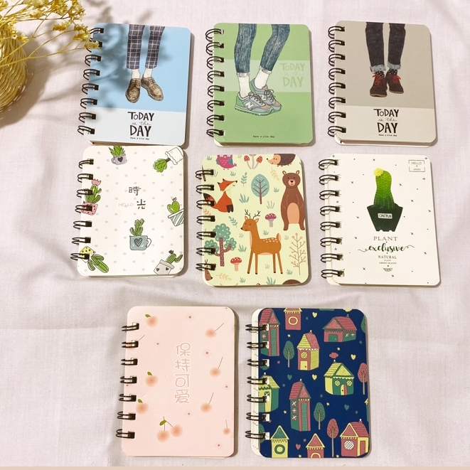 

Mini Pocket Notebook Spiral Aesthetic | Buku Catatan Kecil Bergaris • Kiku Stuffs