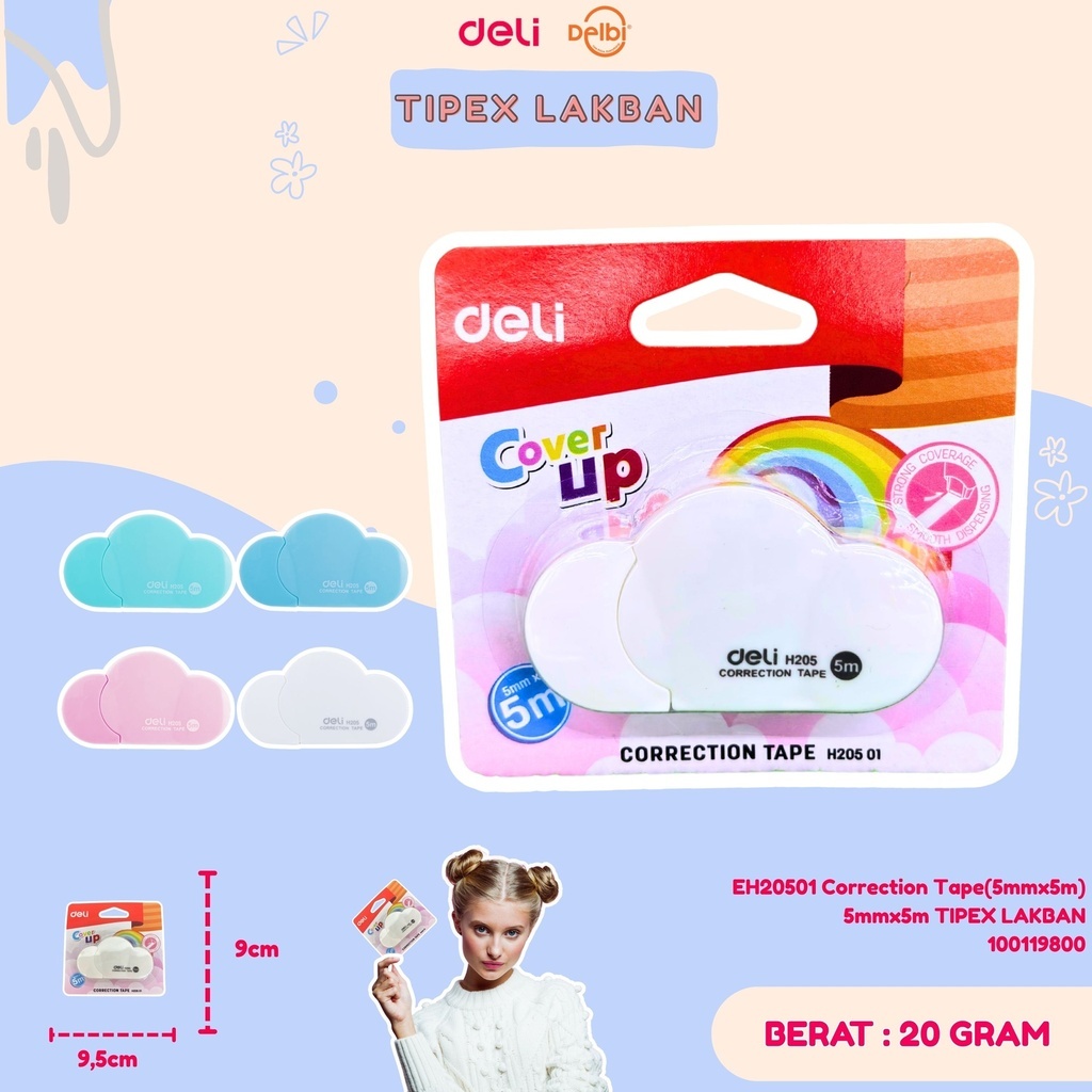 

Correction Tape TIPEX Kertas CANTIK BENTUK AWAN