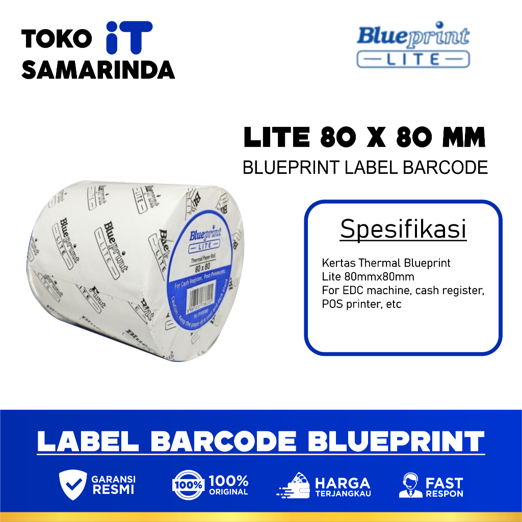 

Kertas Struk / Kertas Kasir / Kertas Thermal Blueprint Lite 80x80 mm