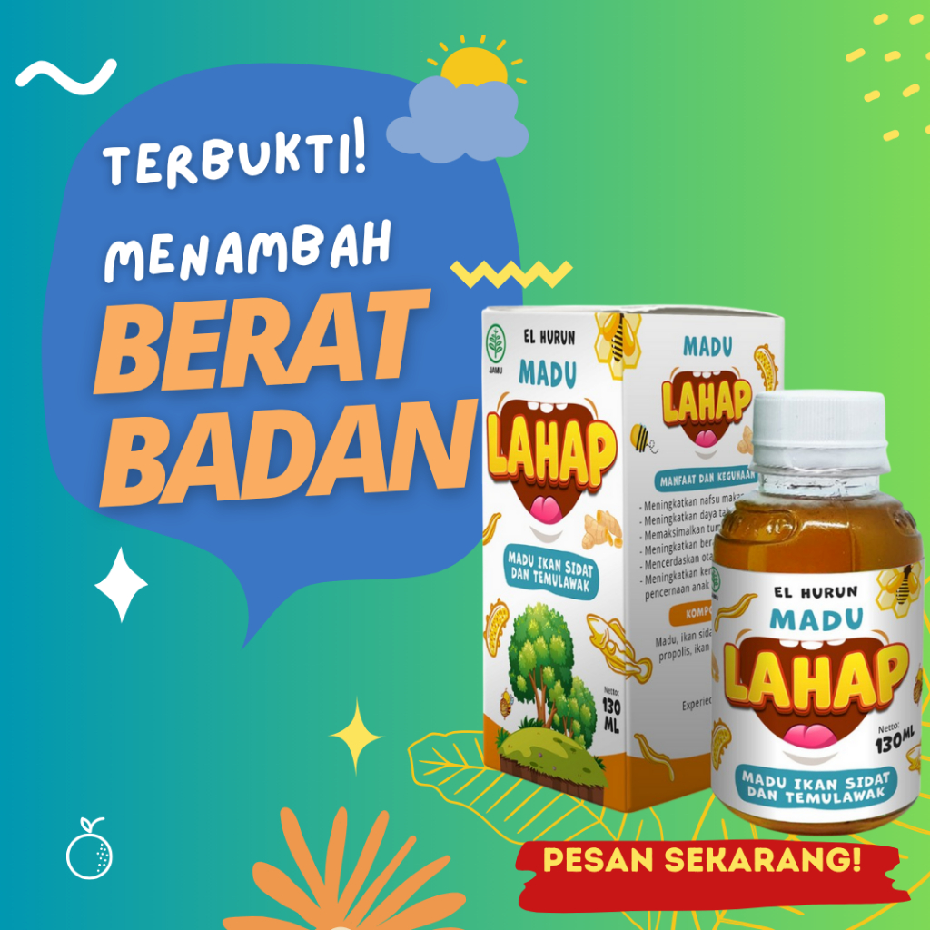 

Madu Lahap Madu Ikan Sidat Plus Temulawak 130ml Madu Gemuk Badan Anak / Madu Gemuk Badan Anak | Untuk Kecerdasan Otak Anak