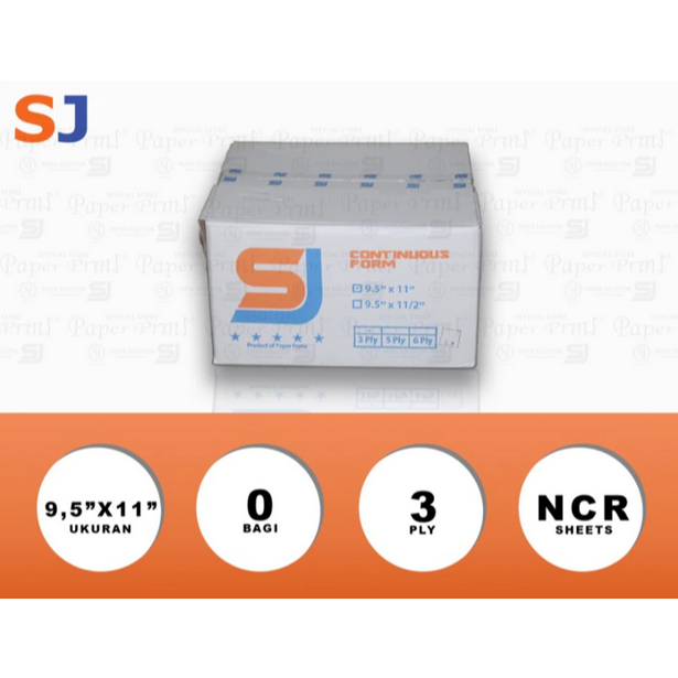 

SJ Orange Kertas Continuous Form 3 PLY NCR 9,5" x 11