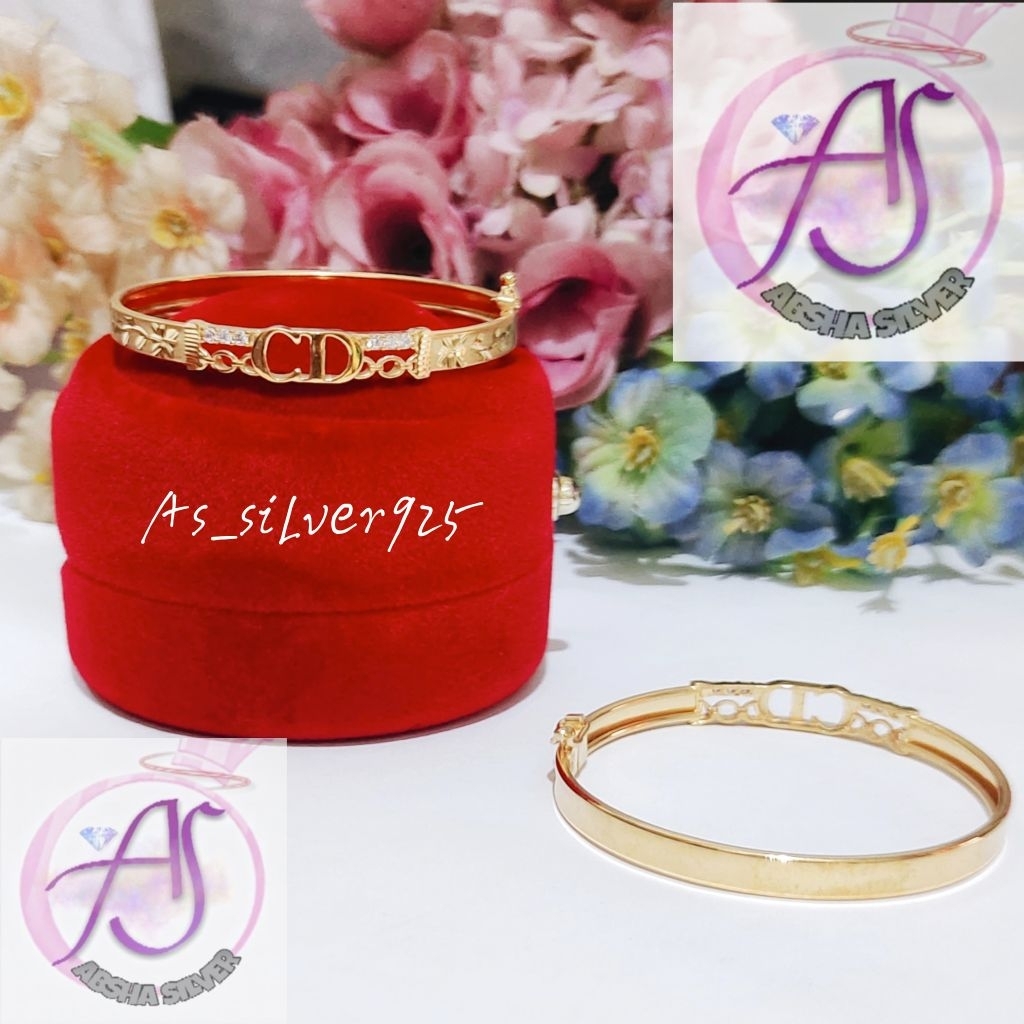 GELANG ANAK PERAK BANGKOK CD VARIASI UKIR ASLI SILVER 925 LAPIS MAS/BANGLE BANGKOK KIDS