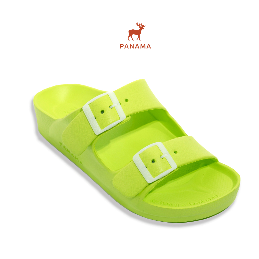 Panama Tabby 08 Lime - Sandal Selop Karet Wanita Sendal Gesper Cewe Hijau Stabilo