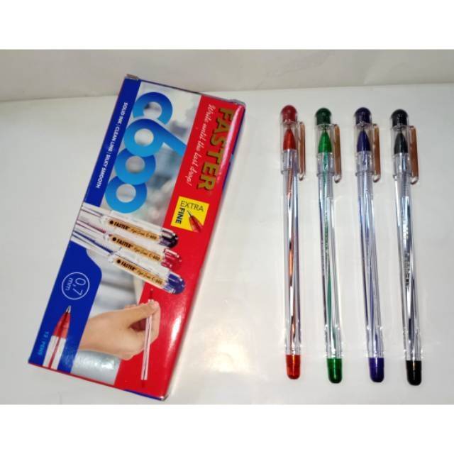 

Ballpoint Faster C600 Biru dan hitam isi 12pcs